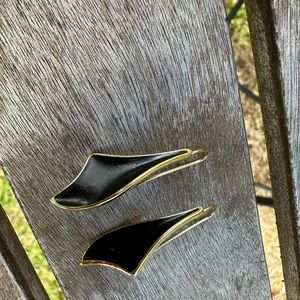 Monet vintage gold tone enamel earrings